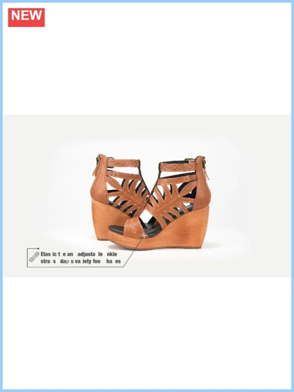 Women's Western Embroidered Wedge Sandals with Ankle Straps